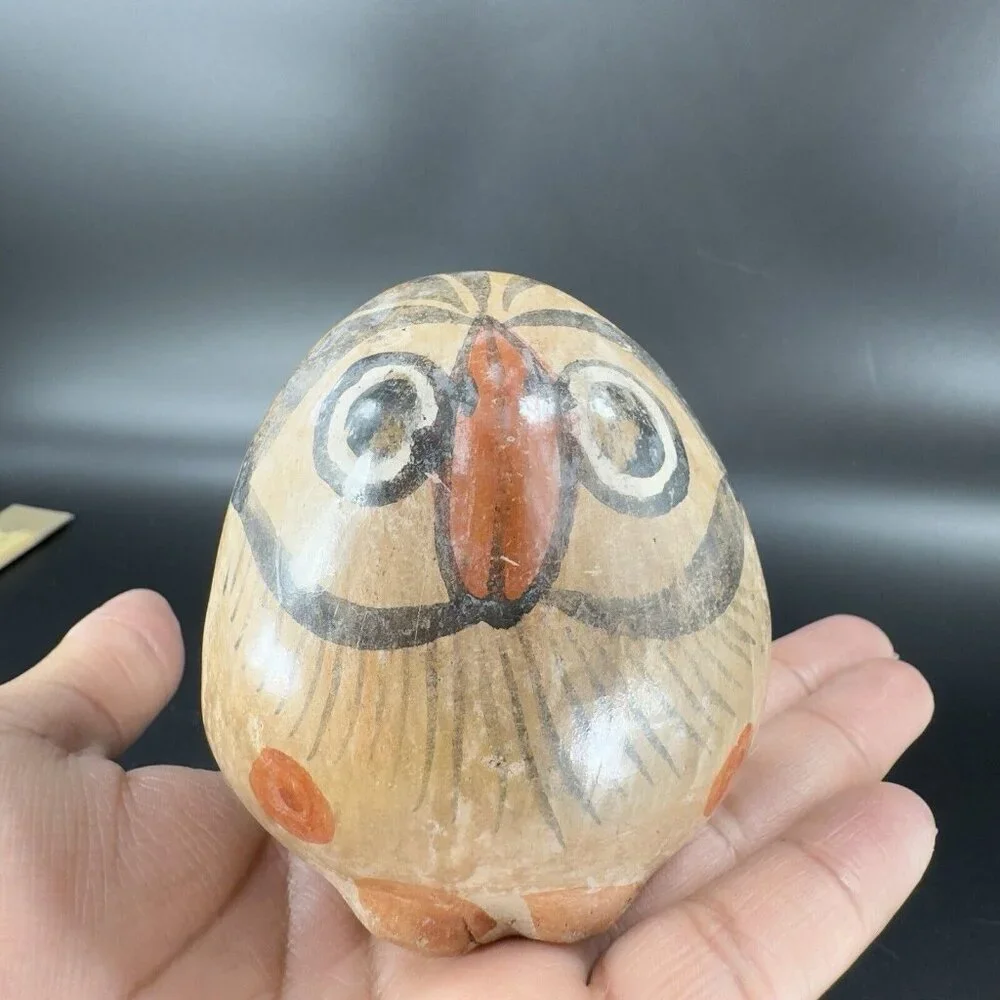 Mexico Pottery Bird Owl Whimsical Figurine‎ Decor Hand Painted Figure Vintage